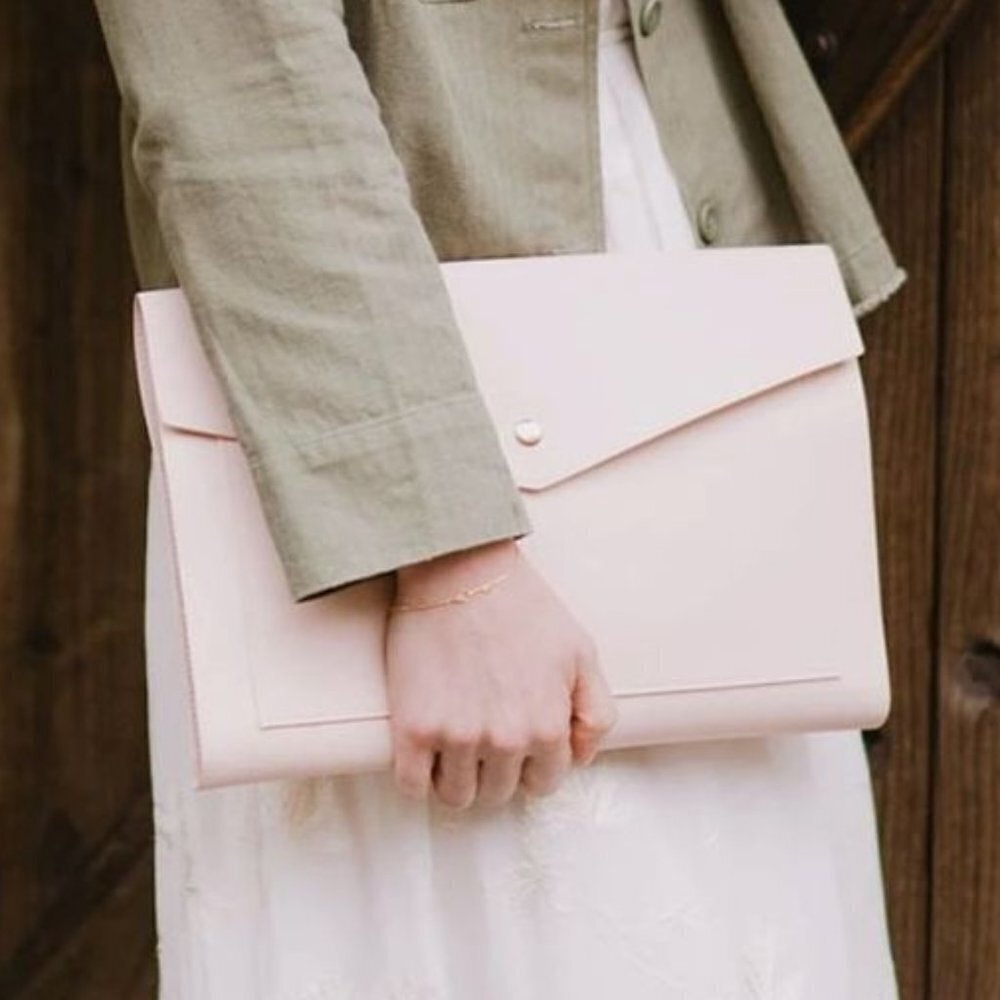 Glass Ladder Pink Vegan Faux Leather Laptop School Laptop Case Portfolio Bag